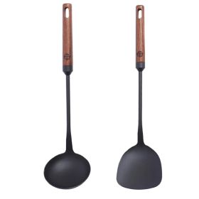 WANGYUANJI Iron Spoon Soup and Cooking Spatula Set,Chinese Traditional Wok Spatula and Spoon with Long Wooden Handle, Ban Sale on Amazon