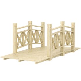5 Ft. Wooden Garden Bridge Footbridge For  Ponds, Creeks, Streams, Nature Wood (Option: Nature Wood)