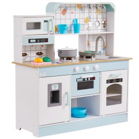 Christmas Gift! VEVOR Kitchen Playset Kids Pretend Cooking Play Toy 24 Piece Accessories White (Product Type: Integrated, Color: White)